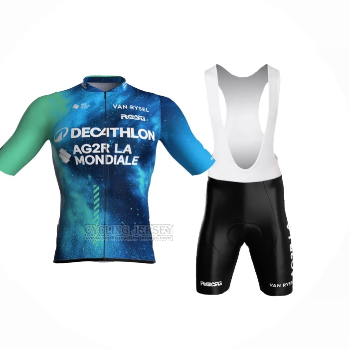 2024 Cycling Jersey Ag2r La Mondiale Deep Blue Short Sleeve And Bib Short